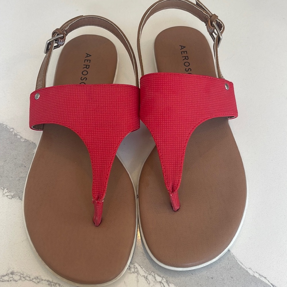 7.5 Aerosoles Red sandal flat